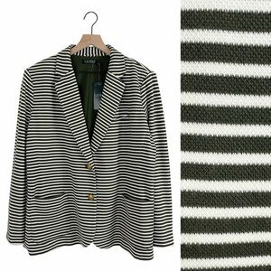 Lauren Ralph Lauren Olive and White Striped Blazer